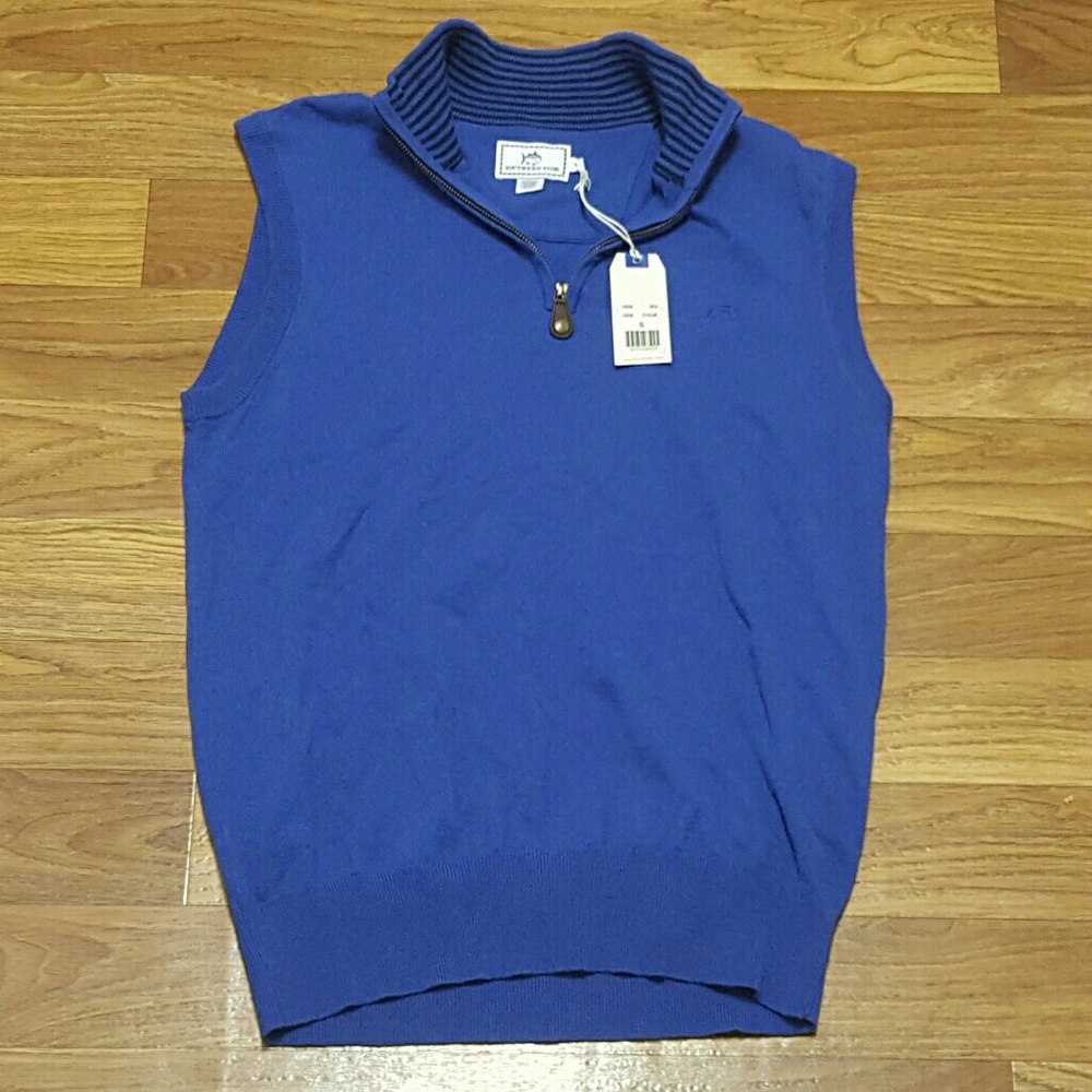 Mens small cobalt blue Southern Tide wool vest